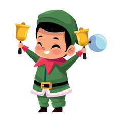 Wall Mural - little elf with bells