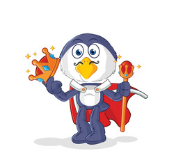 Wall Mural - penguin king vector. cartoon character