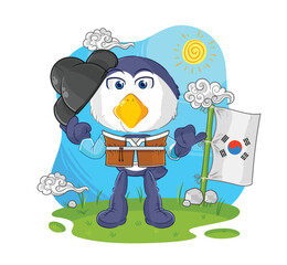 Poster - penguin korean culture vector. cartoon character