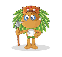 Poster - voodoo doll tribal man mascot. cartoon vector