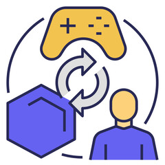 Canvas Print - gamefi ecosystem icon