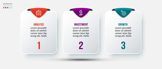 Infographic template business concept with step.