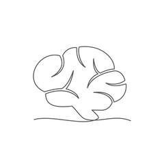 Wall Mural - Brain One line drawing on white background