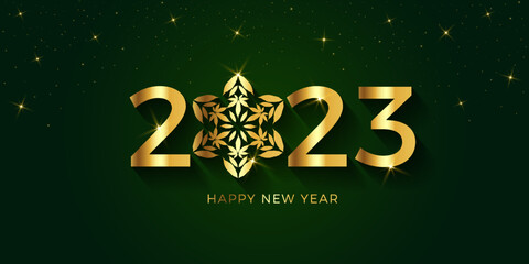 Wall Mural - Happy New Year 2023 marijuana snowflake