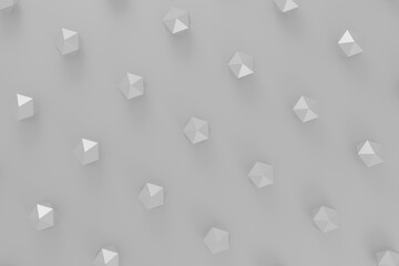 Wall Mural - polygons with glittering triangle faces, abstract business illustration, black and white background,