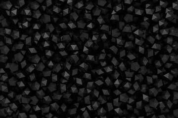 Wall Mural - polygons with glittering triangle faces, abstract dark business illustration, black and white backgr