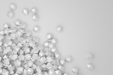 Wall Mural - polygons with glittering triangle faces, abstract business illustration, black and white background 