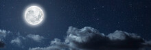 Backgrounds Night Sky With Stars Moon And Clouds For Christmas