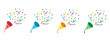 set of Party Icon. Confetti popper illustration