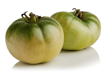 Two green tomatoes