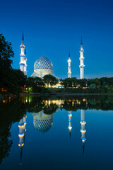 Wall Mural - Shah Alam,Malaysia -12 March 2012 - Blue Hours at Blue Mosque, Shah Alam, Malaysia. Blue Mosque or Sultan Salahudin Abdul Aziz Shah Mosque is the state of mosque of Selangor,Malaysia
