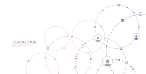 Wall Mural - network background. connections with points, lines, and people icons. vector illustration