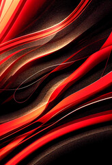 Wall Mural - Red and black flowing background