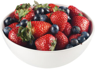 Poster - Strawberries with Blueberries on Bowl - Isolated