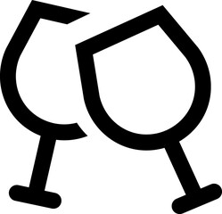 Shampagne, wineglass line icon