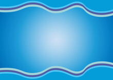 Abstract Blue Background With Waves Above And Below