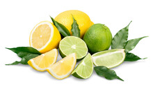 Citrus Lime Fruit Isolated On White Background Cutout