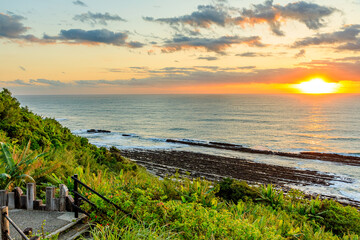 日南海岸から見た日の出　宮崎県宮崎市　Sunrise seen from the Nichinan Coast. Miyazaki prefecture Miyazaki city.