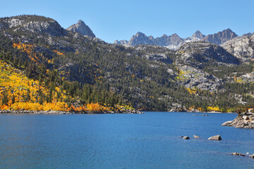 Canvas Print - The mountain lake rich with fish.