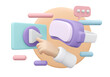© Kwanchanok - 3D Rendering of hand click start to play music start player icon and vr headset isolated on background concept of music on internet. 3D render illustration cartoon style.