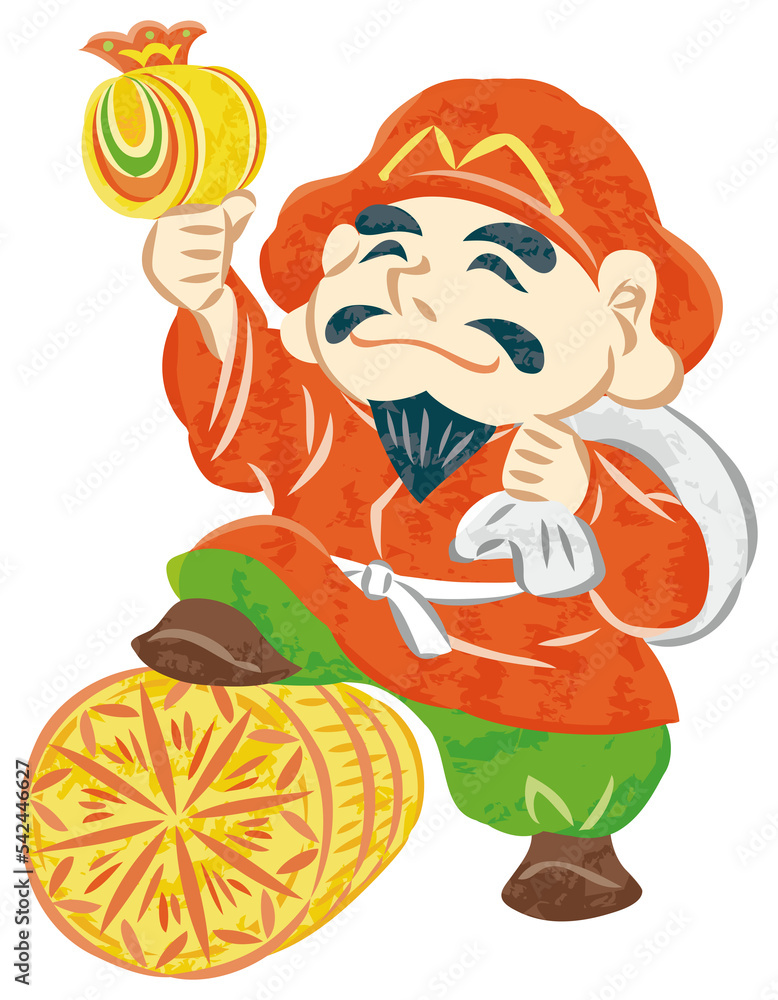 七福神 大黒天 イラスト Stock Illustration | Adobe Stock
