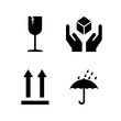 © Glitter_Klo - Fragile symbols set packaging mark icons isolated PNG