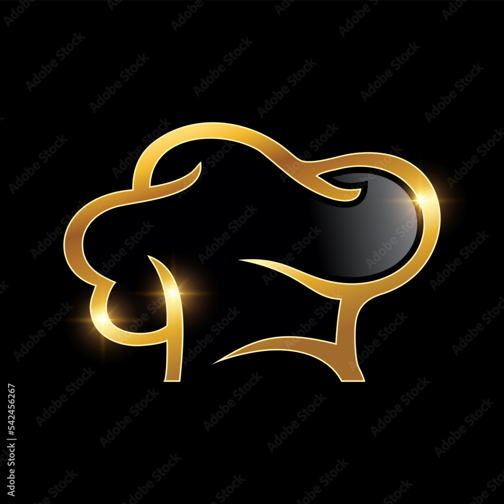 Golden Luxury Chef Hat Vector Icon