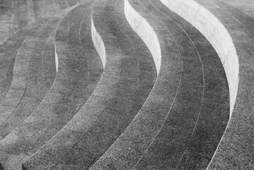 Poster - Architectural design of curve stairs. Building abstract background