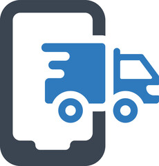 Poster - Mobile track cargo icon