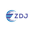 ZDJ letter logo. ZDJ blue image on white background. ZDJ vector logo design for entrepreneur and business. ZDJ best icon.