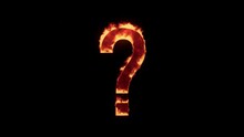 Loopable Animation Of A Burning Question Mark. Hot Burning Questions Or Confusion Concept.