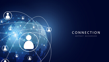 Wall Mural - abstract connection world technology communication borderless internet 5g internet of things communi