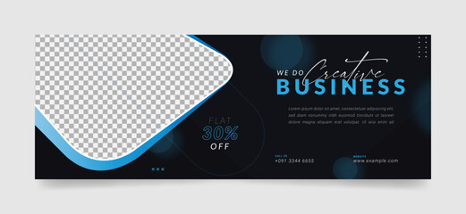 Wall Mural - business facebook cover page timeline web ad banner template with photo place. modern and creative l