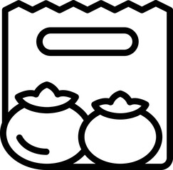 Wall Mural - Vegetables bag icon outline vector. Kid food. School meal