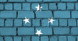 Flag of the Federated States of Micronesia on a texture. Concept collage.