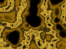Yellow Dark Shapes, Abstract Liquid Background