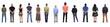 © Curto - line of large group of people with arms crossed on back on white background