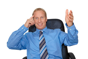 Wall Mural - gesture series: businessman has a flash of inspiration.