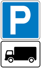 Wall Mural - Parking sign goods vehicle