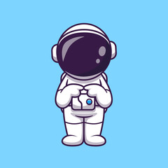 astronaut confused cartoon vector icon illustration. science technology icon concept isolated premiu