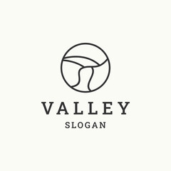 Wall Mural - Valley mountain logo template vector illustration design