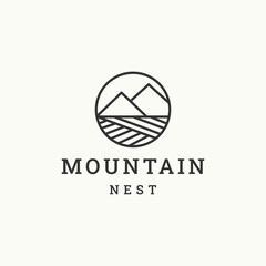 Wall Mural - Valley mountain logo icon design template 