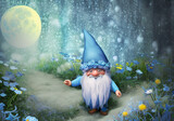 Gnome in the magical forest