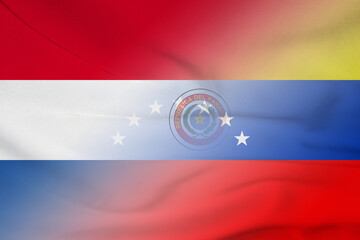 Paraguay and Venezuela official flag international contract VEN PRY