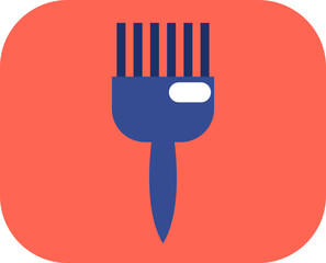 Poster - Barber shop brush comb, icon, vector on white background.