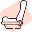 Car front seat, icon, vector on white background.