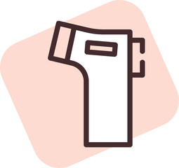 Sticker - Blood pressure thermometer, icon, vector on white background.