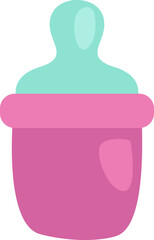 Poster - Childhood baby bottle, icon, vector on white background.