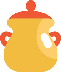 Wall Mural - Cooking sugar bowl, icon, vector on white background.