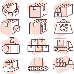 Sticker - Delivery icon set, icon, vector on white background.